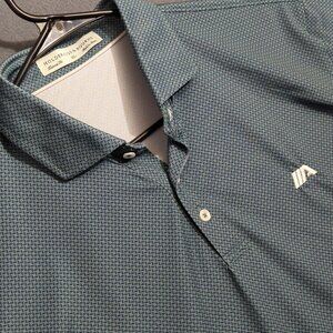 Holderness And Bourne Shirt Men's XL Green Geometric Polo Embroidered Logo